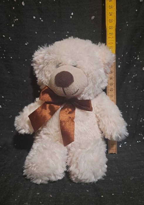 Miękka pluszowa zabawka maskotka MIŚ z kokardą satynową