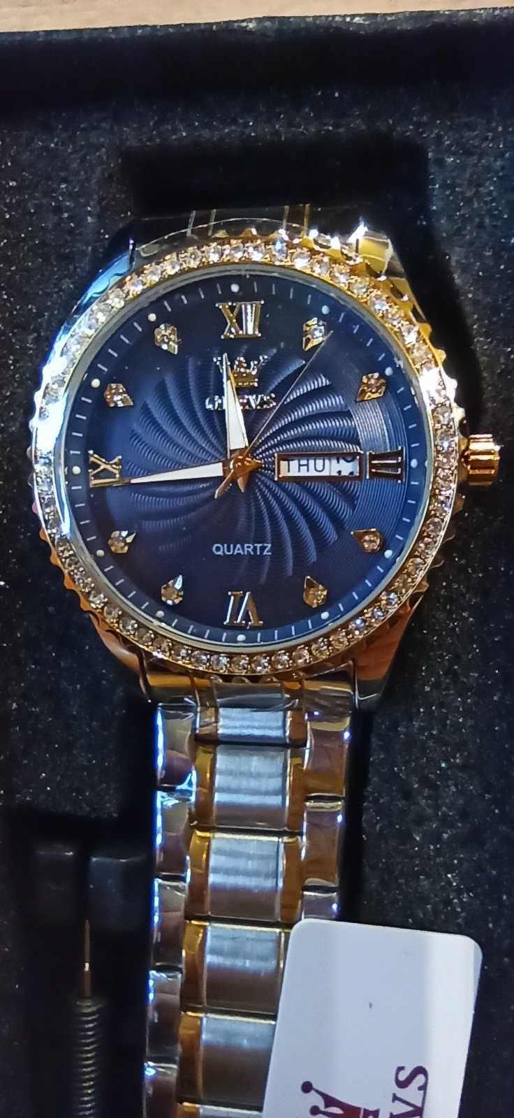 Olevs nowy zegarek Quartz ozdobiony cyrkoniami
