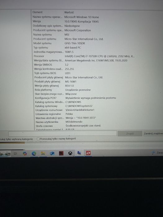 MSI Laptop Gaming GF65 THIN 10SDR / 8 GB Ram / Inter Core 7