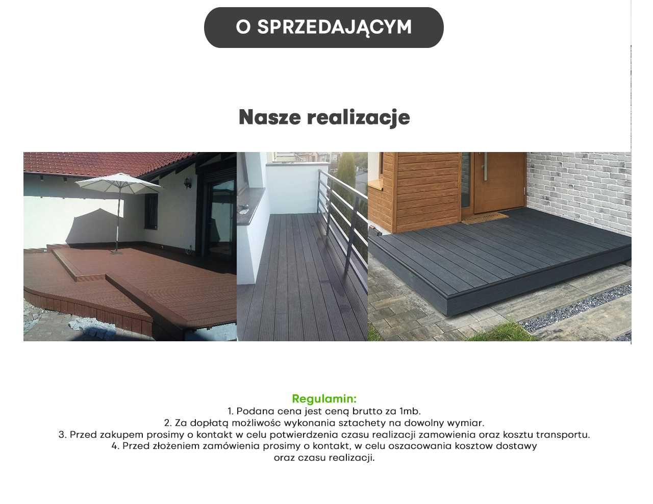 Deska kompozytowa Tarasowa WPC PŁASKA Producent Inowrocław NOWOSĆ !