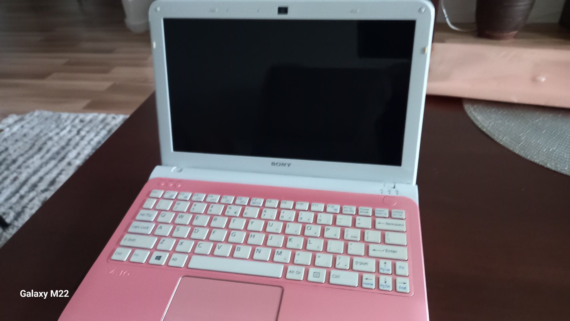 Laptop mini różowy  Sony Vaio wymiary  21x29  cm