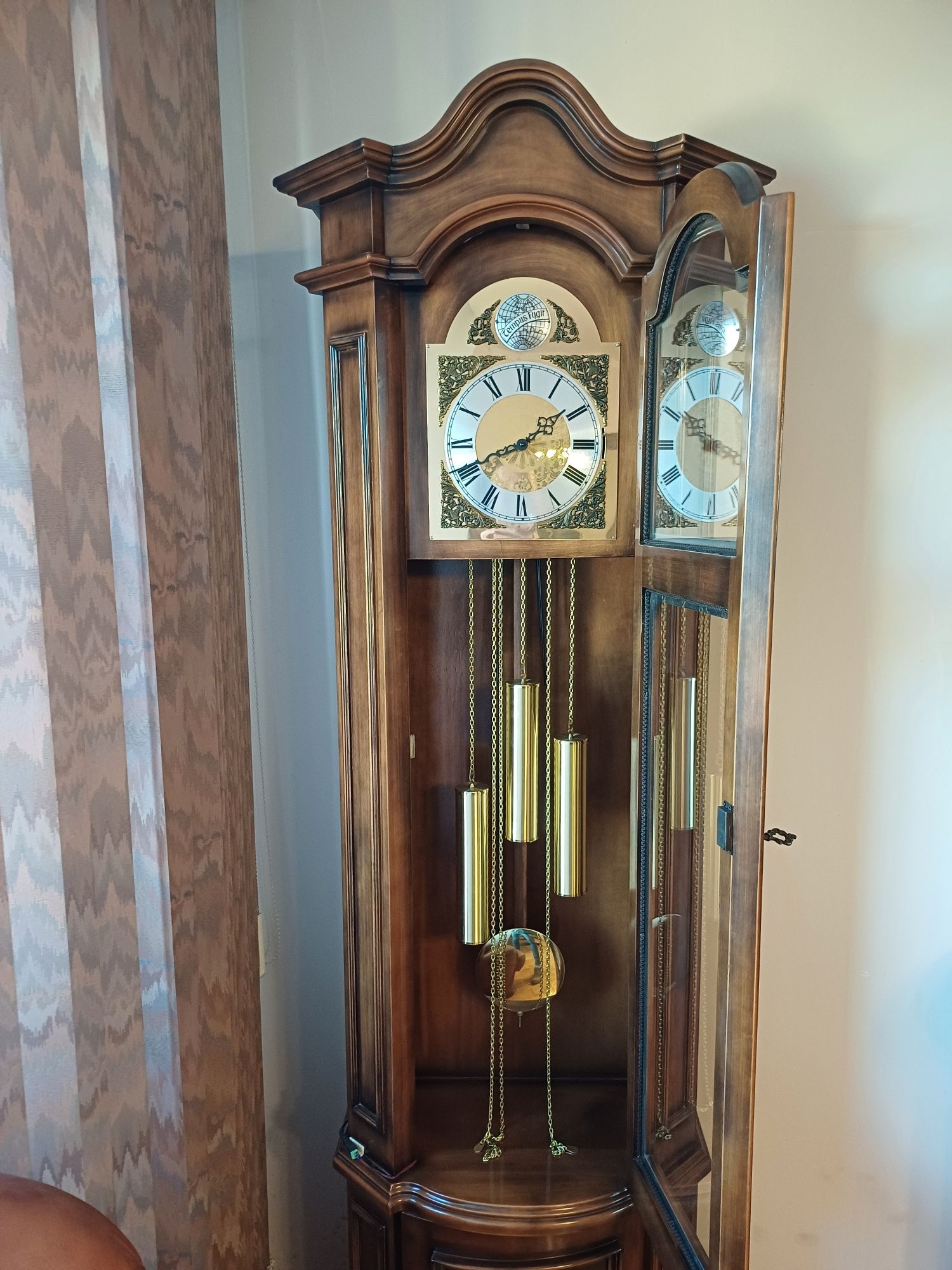 Zegar tempus fugit drewniany
