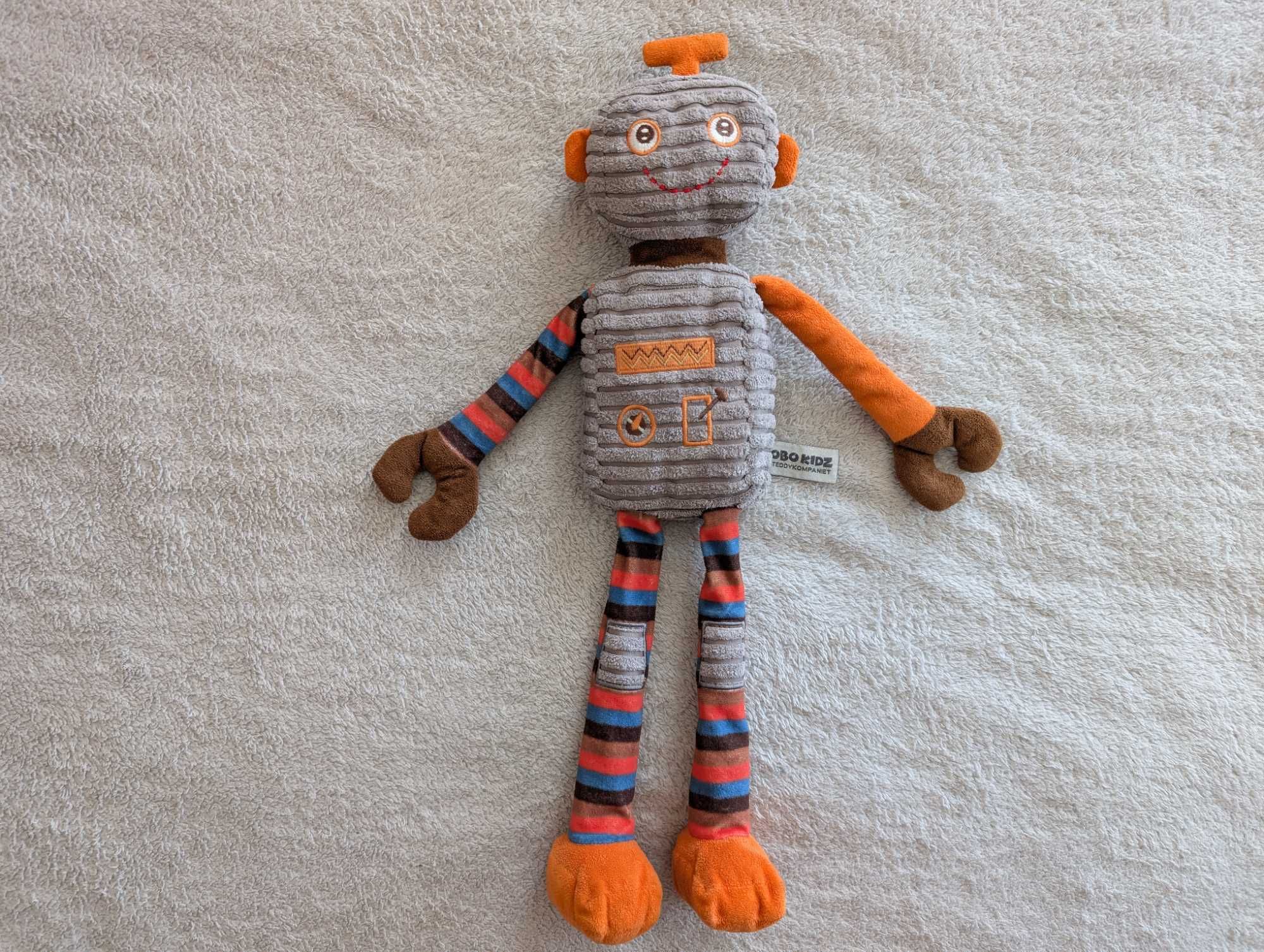 Duża szara kolorowa maskotka robot Robokidz by Teddykompaniet
