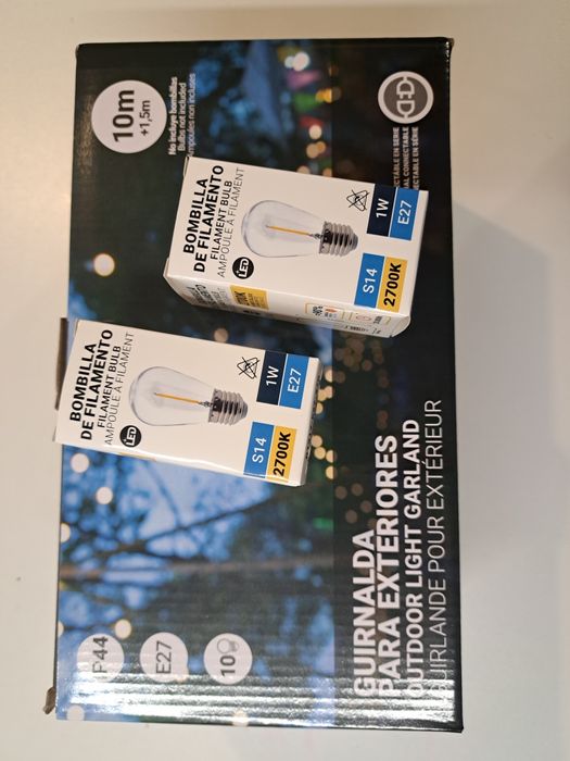 Grinalda de exterior com 10 lâmpadas