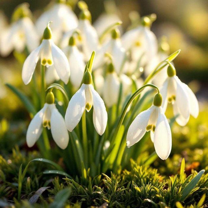 Śnieżyczka Przebiśnieg cebulki 50 szt Cebule Kwiatów Galanthus Nivali