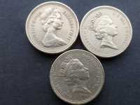 3 moedas de one pound 1984/85 Elizabeth II