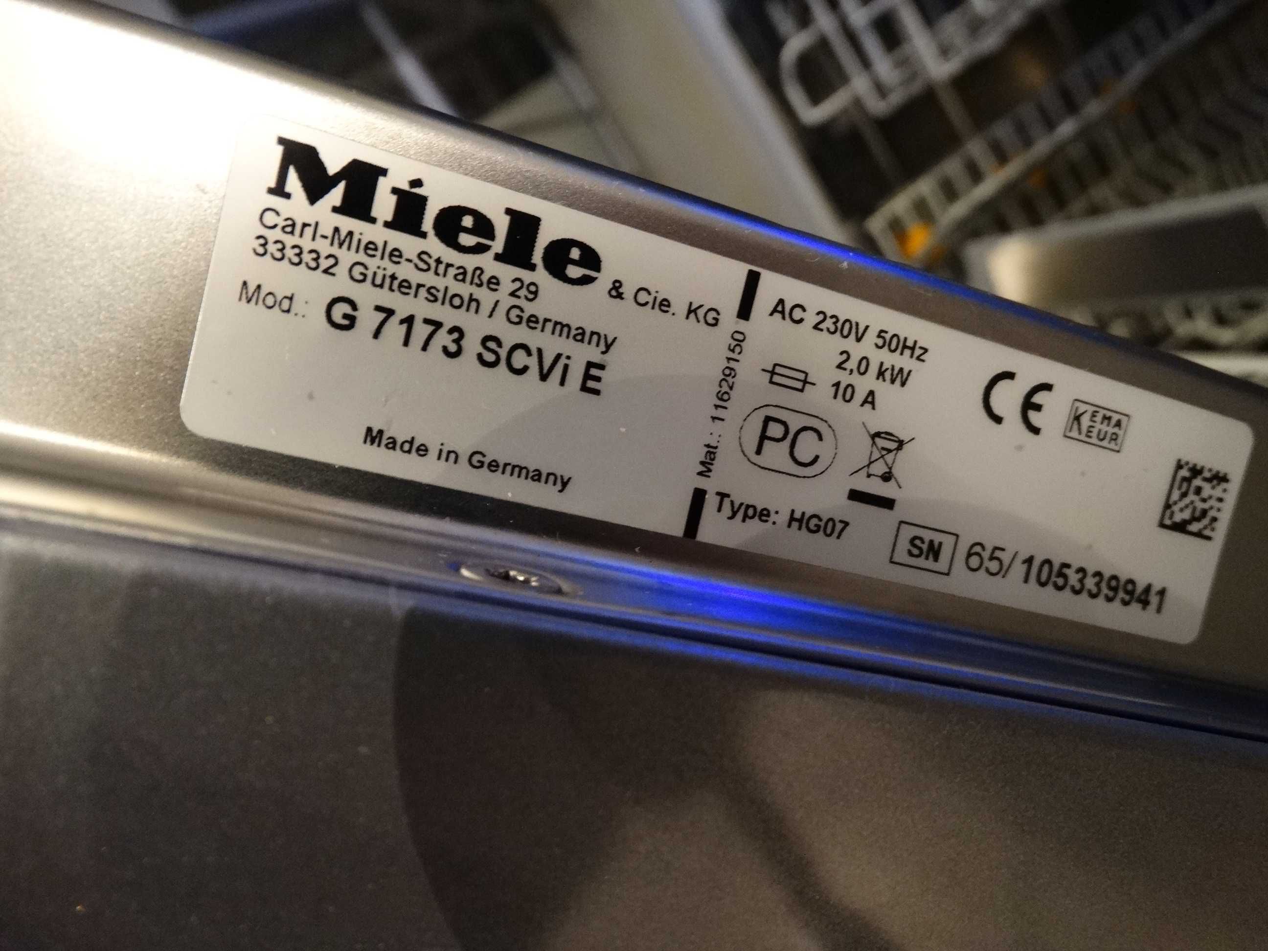 Zmywarka Miele do pełnej zabudowy G7173 SCVi E 1 rok gwarancji