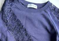 Granatowa bluza bluzka koronkowe rękawy Wow r. 146 wowandme 3XS-2XS