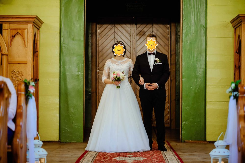 Suknia ślubna - rozmiar m/170cm wyprana i wyprasowana - biała