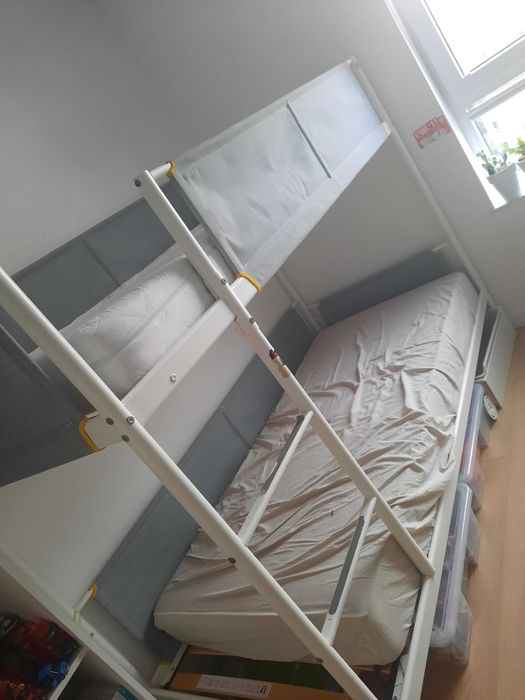 Łóżko metalowe piętrowe ikea Vitval