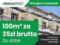 Wynajem rusztowań Plettac - 35 zł brutto/m²/dzień. Kraków +50 km