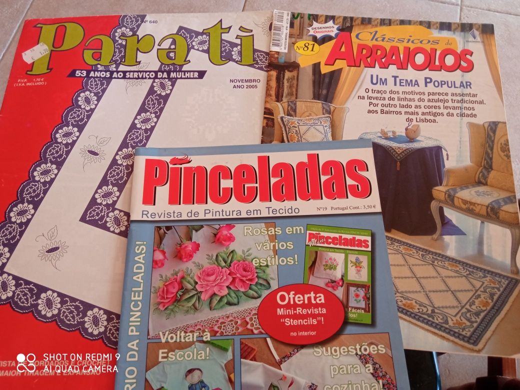 Revistas rendas e pinturas