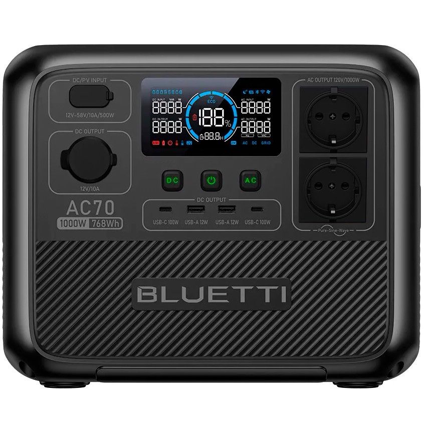 Зарядная станция Bluetti AC70, 1000 Вт, 768 Вт*ч