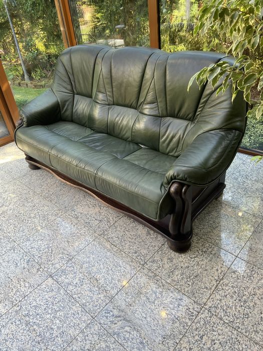 Sofa skóra 3osobowa z funkcją spania