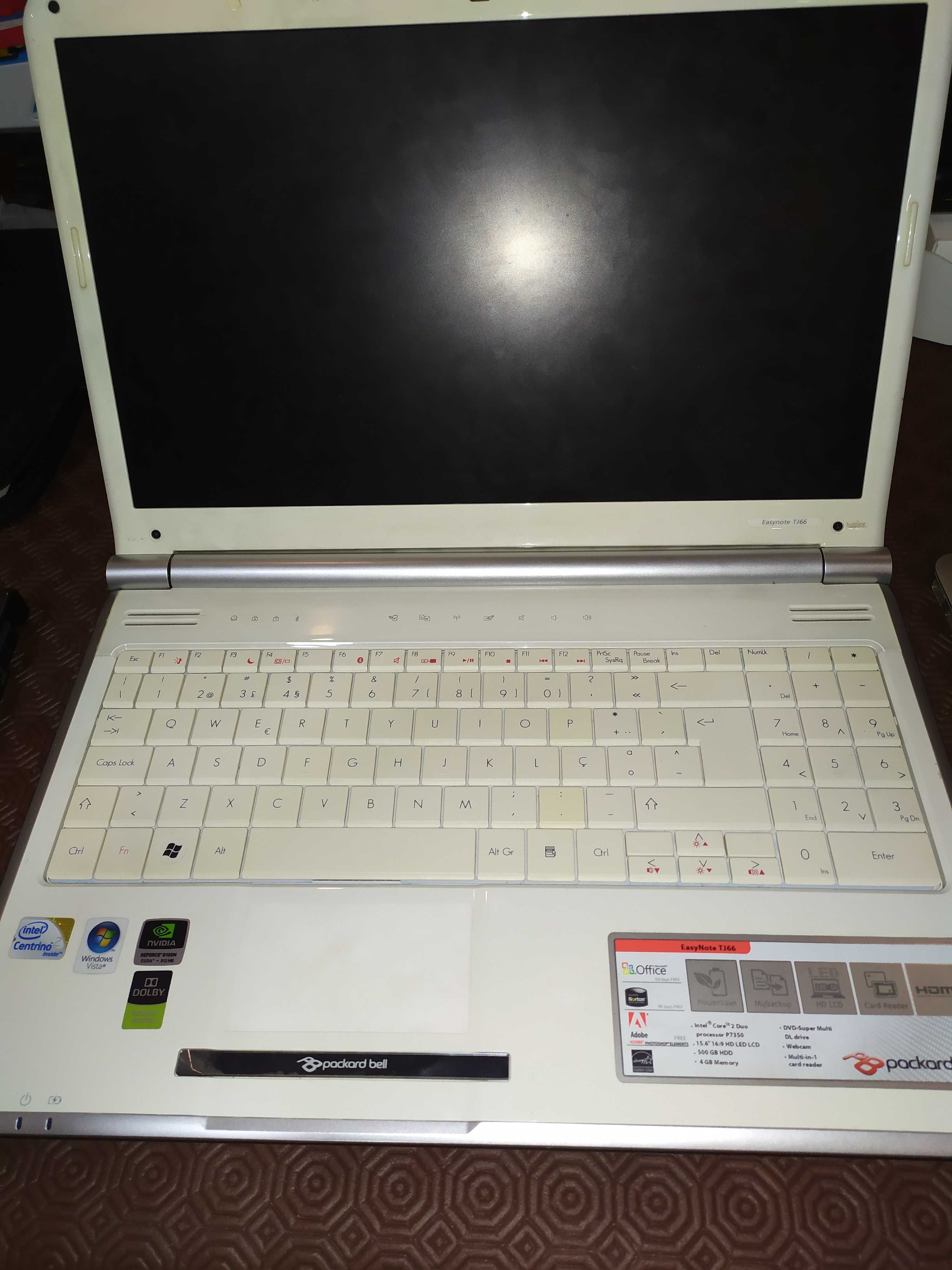 Portátil Packard Bell avariado