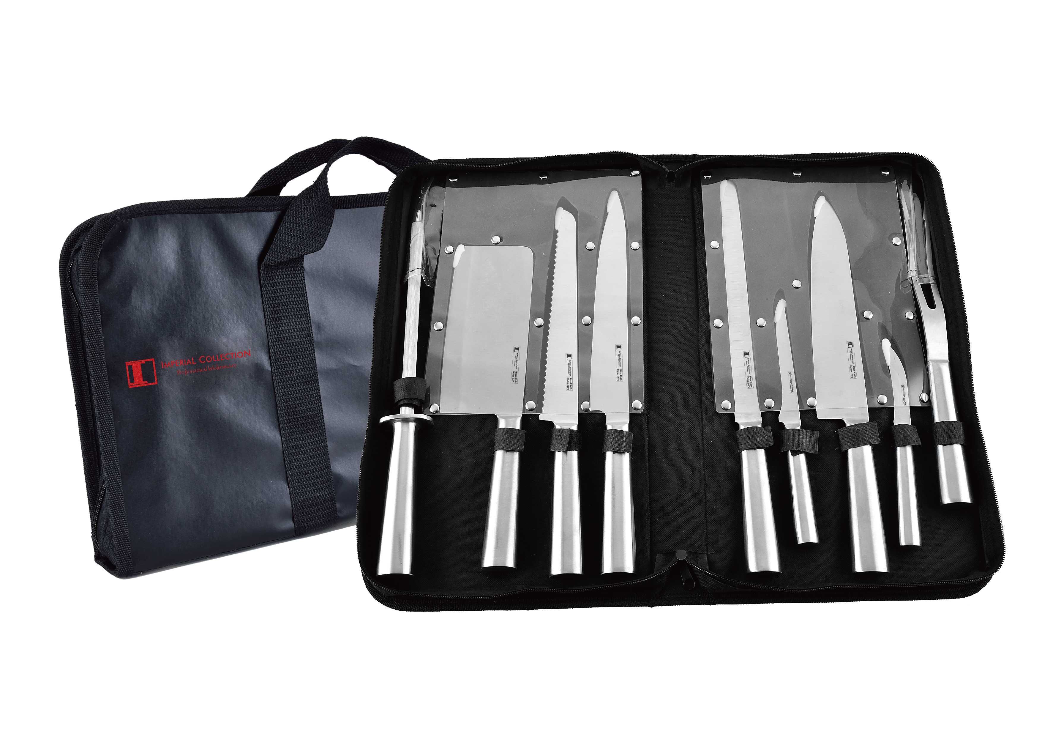 Mala de facas 10 peças knife set com divisória