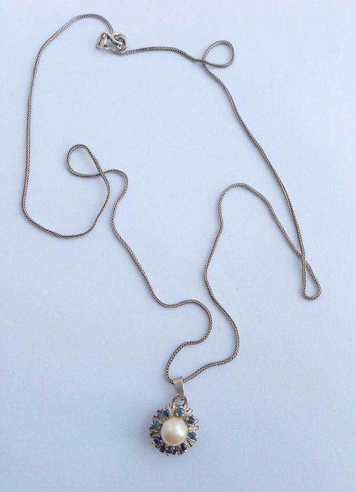 Кулон подвес на цепочке  Серебро 925 проба  Вес - 4,03 г. Винтаж