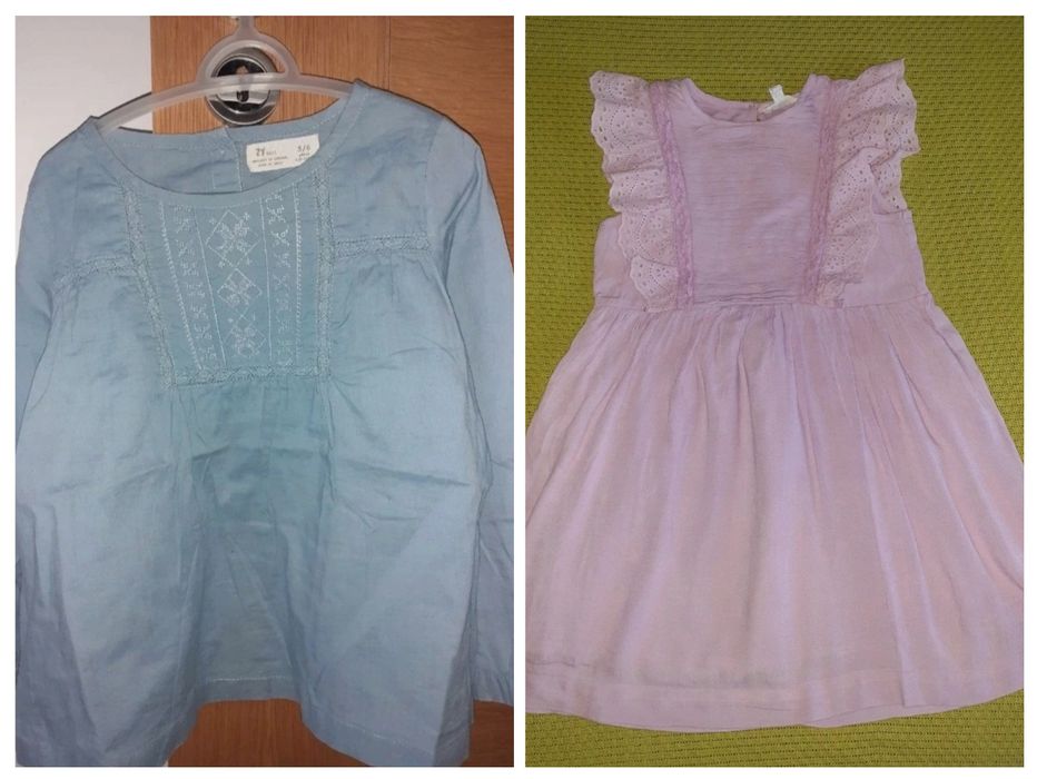 Roupa verão 5-6anos (top, vestidos, saia, calções, biquínis)