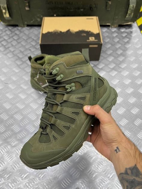 •АКЦІЯ• Літні тактичні черевики Salomon Quest 4D GTX Forces 2 Олива