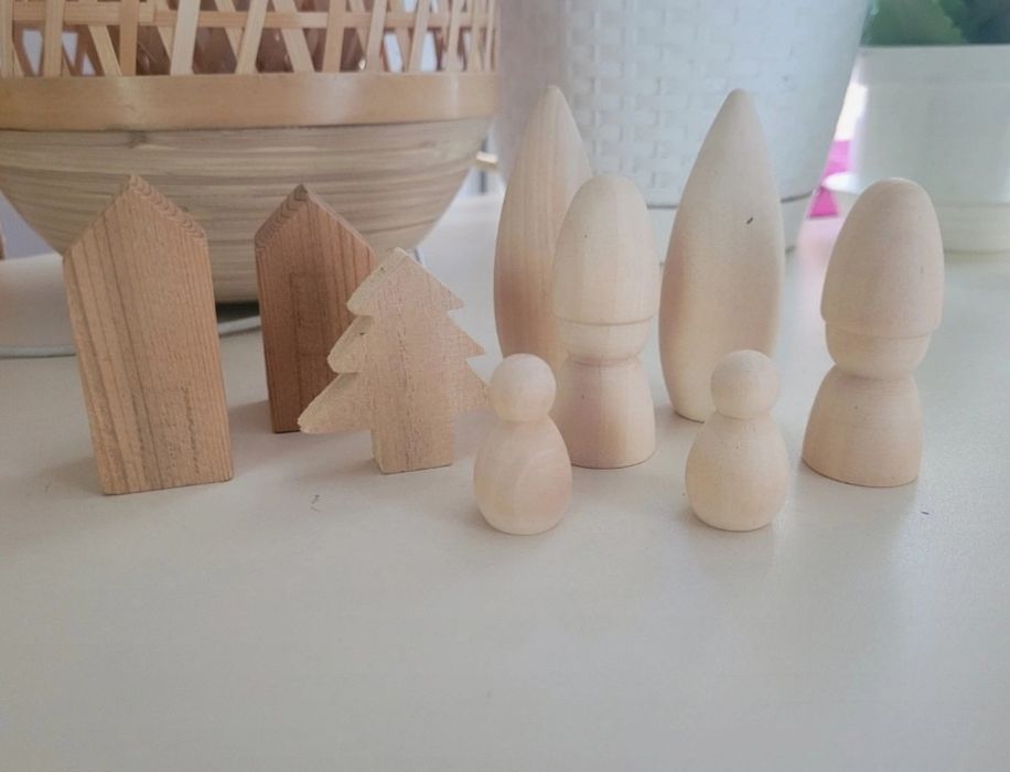 Komplet drewnianych elementów diy