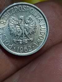 Sprzedam monete 1 grosz 1962 bez znaku mennicy