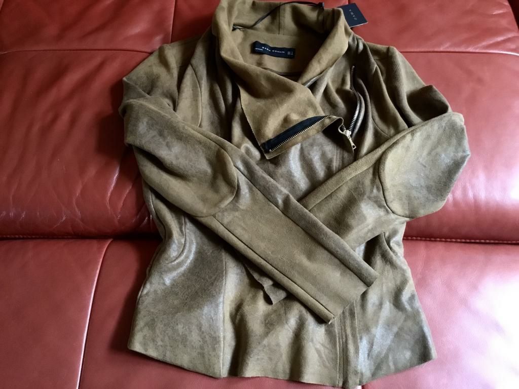 Куртка косуха, пиджак Zara, эффект "кожи", новая, р.S