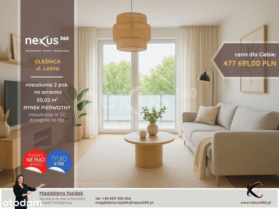 Mieszkanie 2 pokojowe + garderoba + balkon