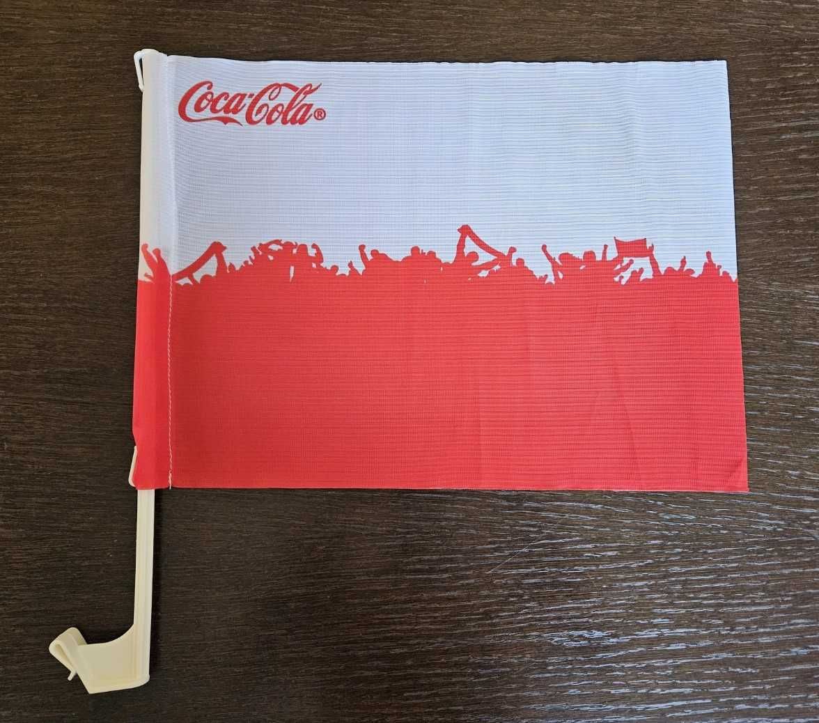 Flaga samochodowa z Euro 2012 Polska - Ukraina Coca Cola