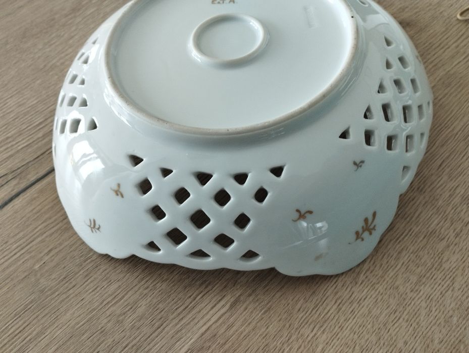 Piękna ażurowa stara patera Miśnia Meissen