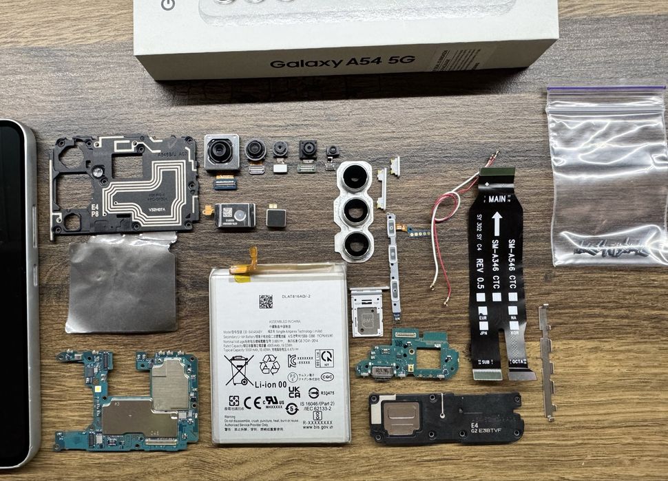 Samsung Galaxy A54 5G дисплей, плата, запчасти, детали, разборка