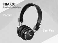 Headphone NIA Q8 Stereo Bluetooth, Música (cartão Micro SD), Rádio