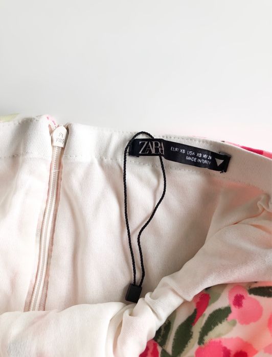 Marszczone body w różyczki zara coquette xs