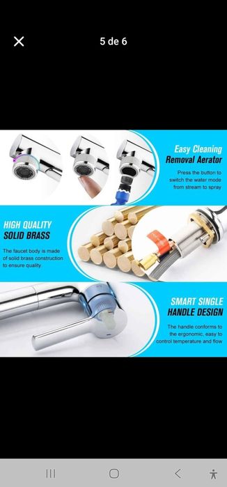 Torneira misturadora CREA Alto Torneira de banheiro alongada com 3 fun