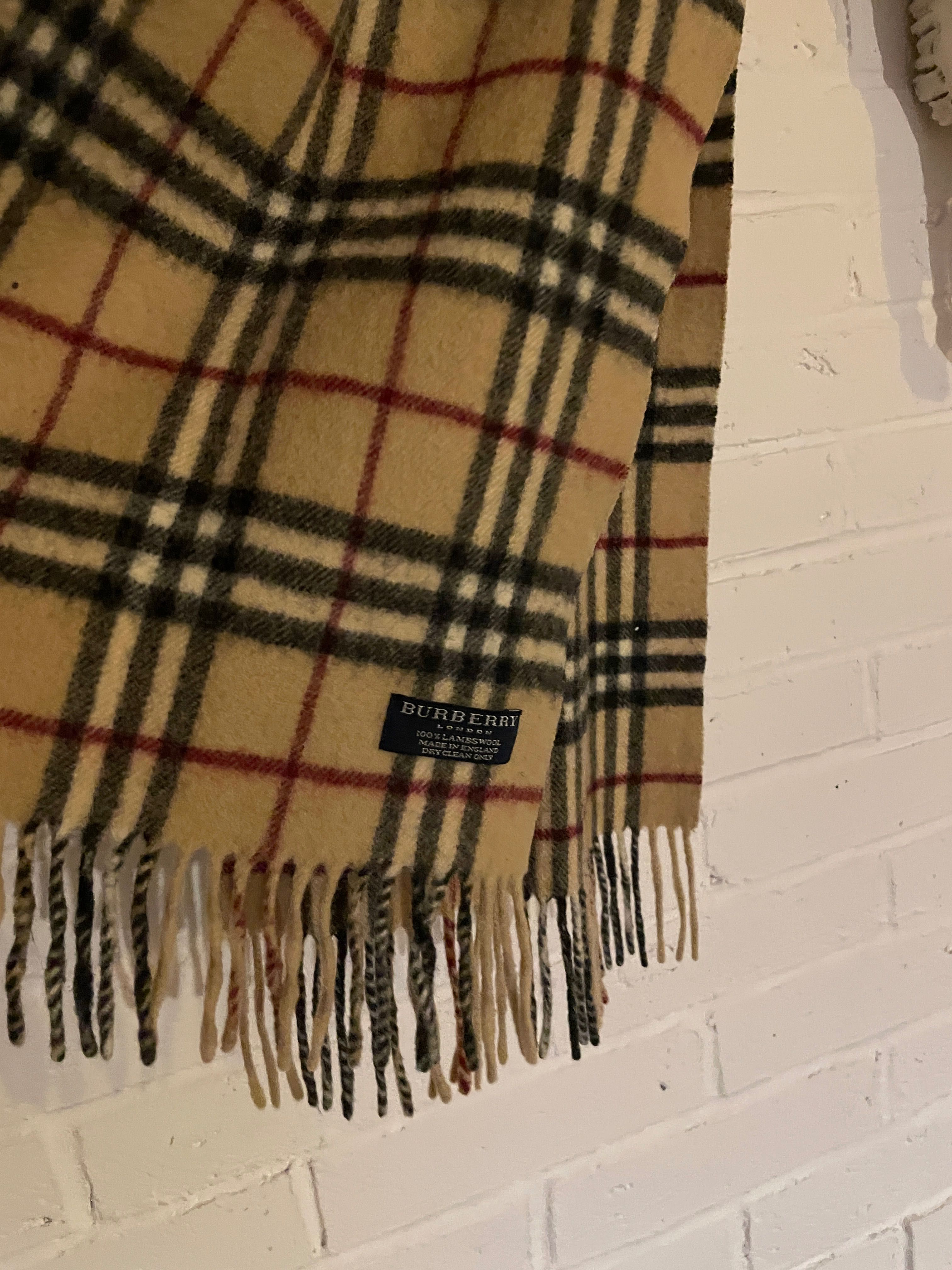 Burberry London szal szalik oryginał 100% wełna jagnięca unisex