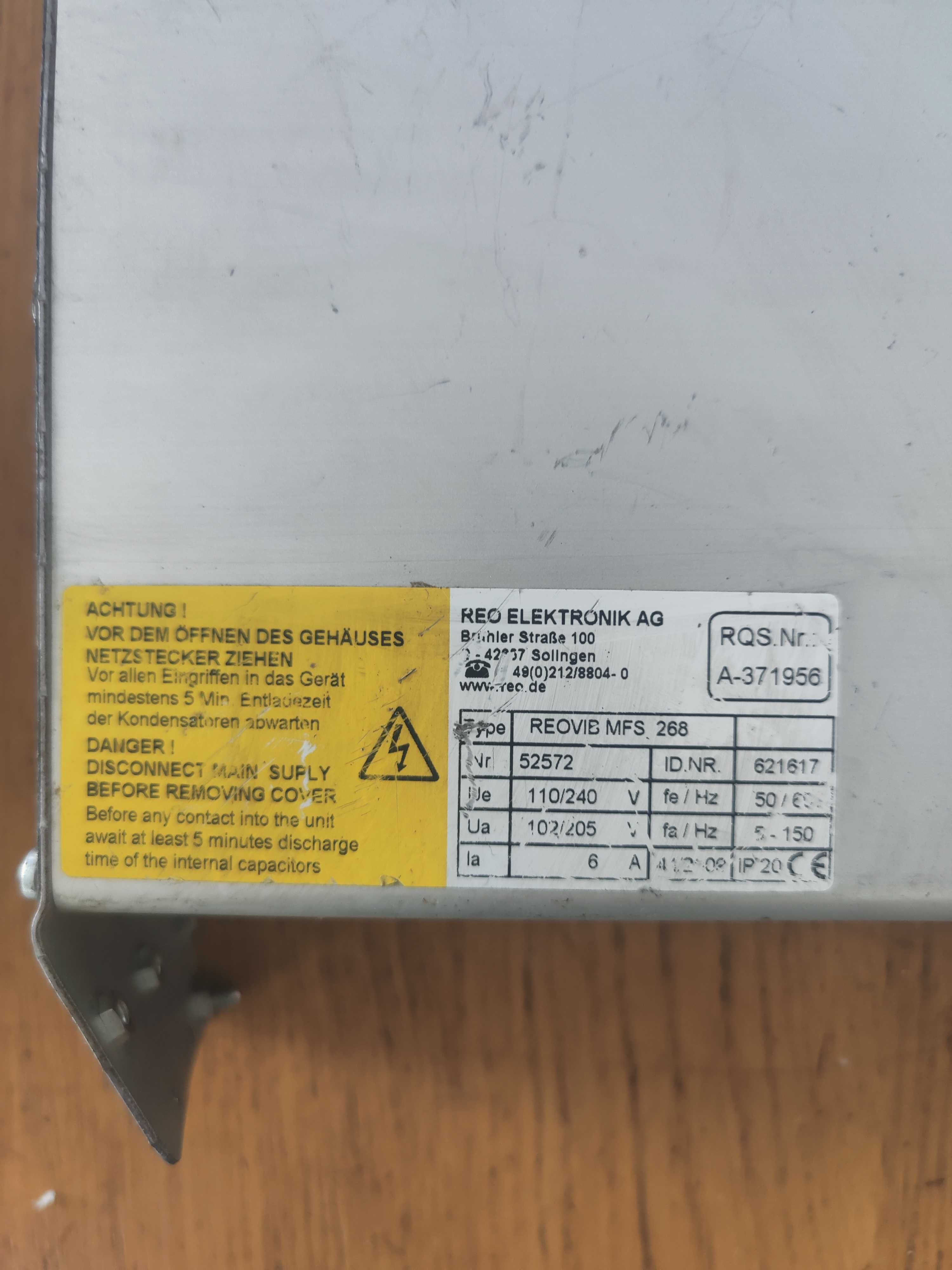 REO Elektronik REOVIB MFS 268 Przetwornik częstotliwości do wibratorów