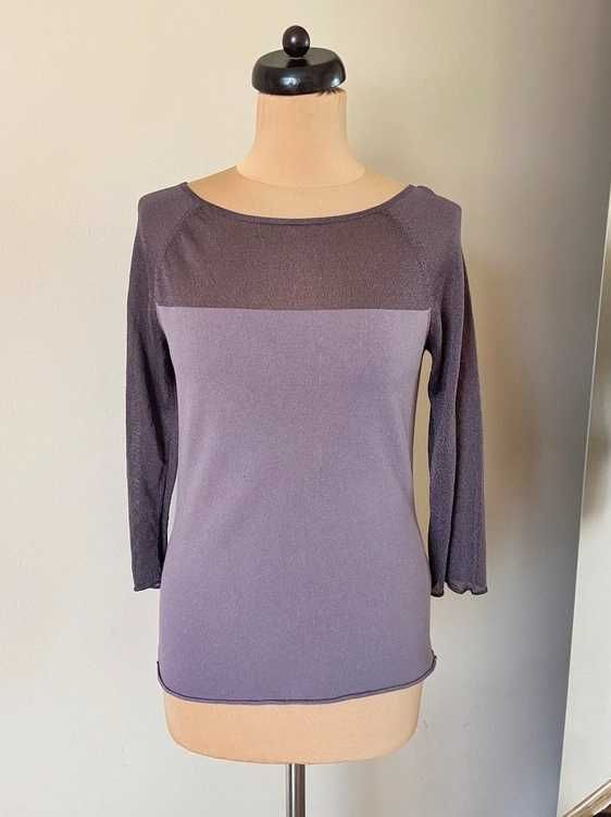 Solar brazowy sweter bluzka siatka oryginalny m l 38 40 modna basic