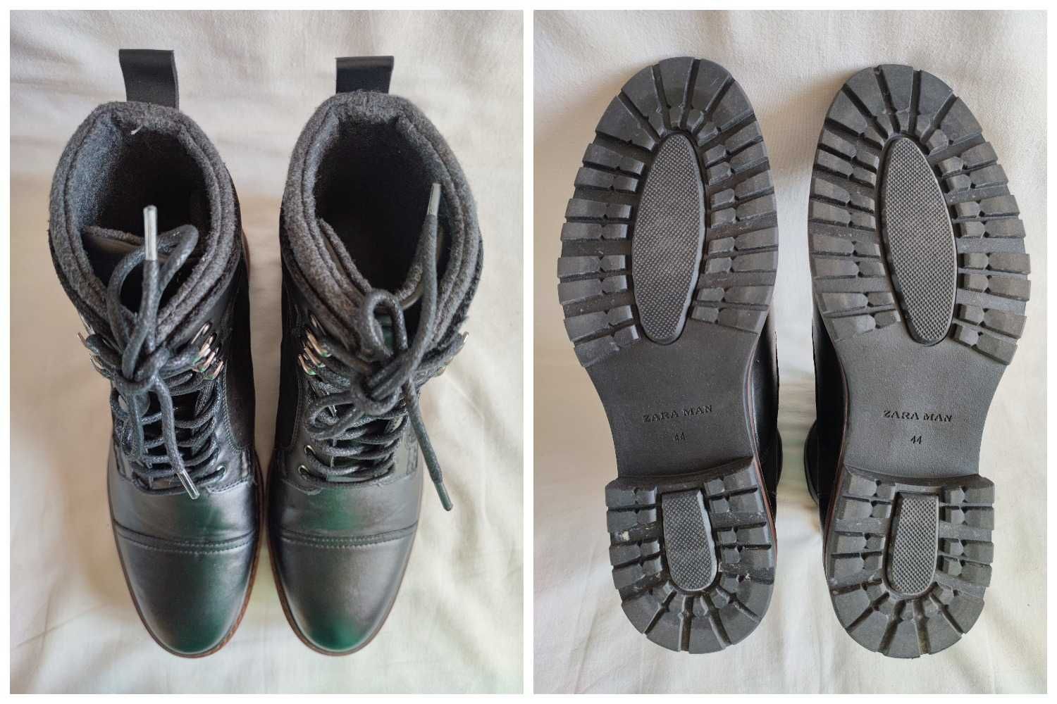 Ботинки кожаные мужские "Zara Man" Размер EUR-44,5 (29,5 см).Идеальные