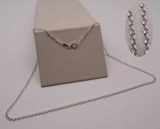Srebrny łańcuszek okrągłe ogniwa 46 cm. 1,8 mm.