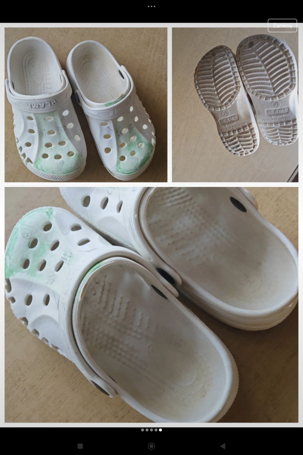 Plame 30 buty do wody typu crocks klapki z pianki
Białe buty do wody t