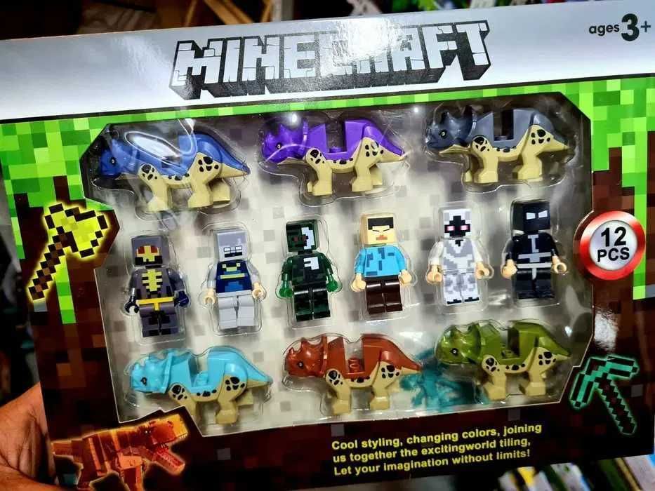 Figurki dinozaury ludziki nowy zestaw zabawka styl Minecraft