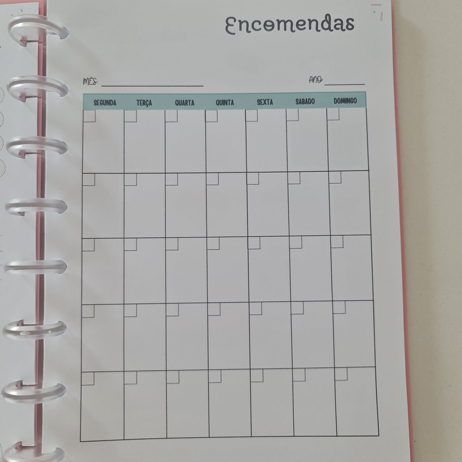 Caderno de encomendas