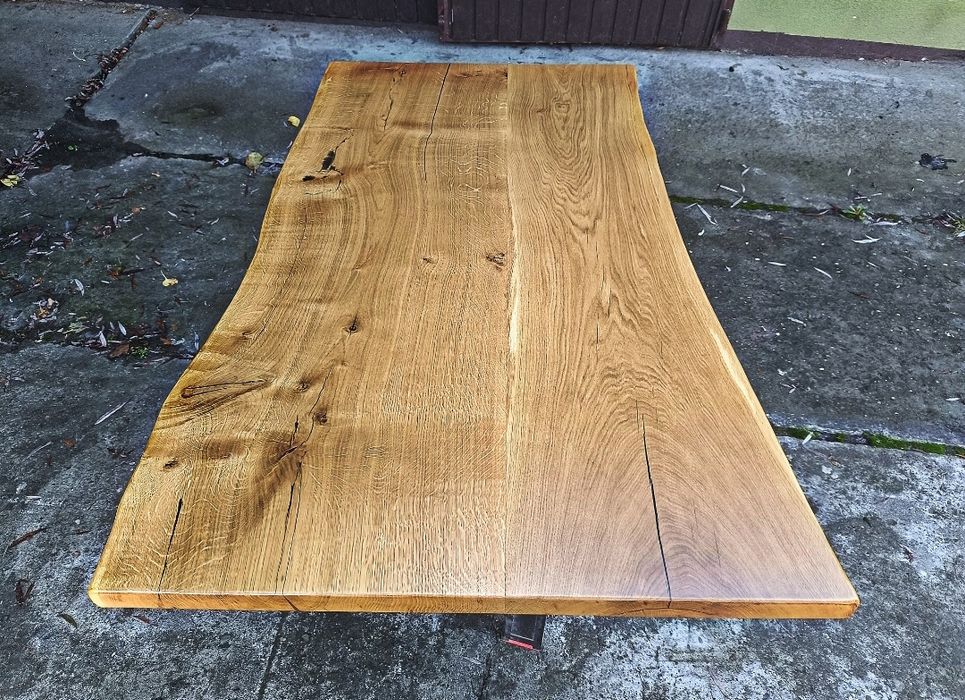 Blat dębowy 140x80 Live Edge na stół biurko ławę