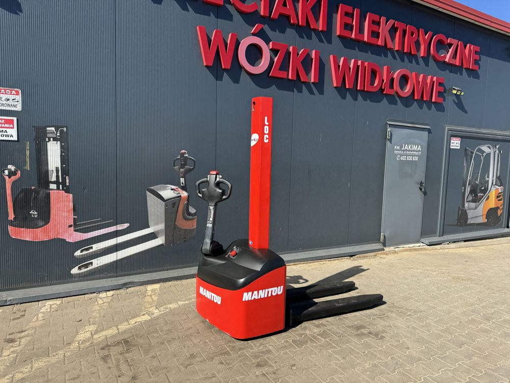 Paleciak elektryczny Manitou 160 cm 1000 kg mały i lekki wózek