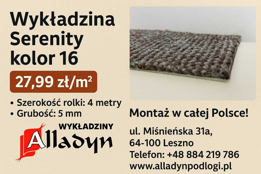 Wykładzina dywanowa Serenity kolor 16 – styl, trwałość i komfort