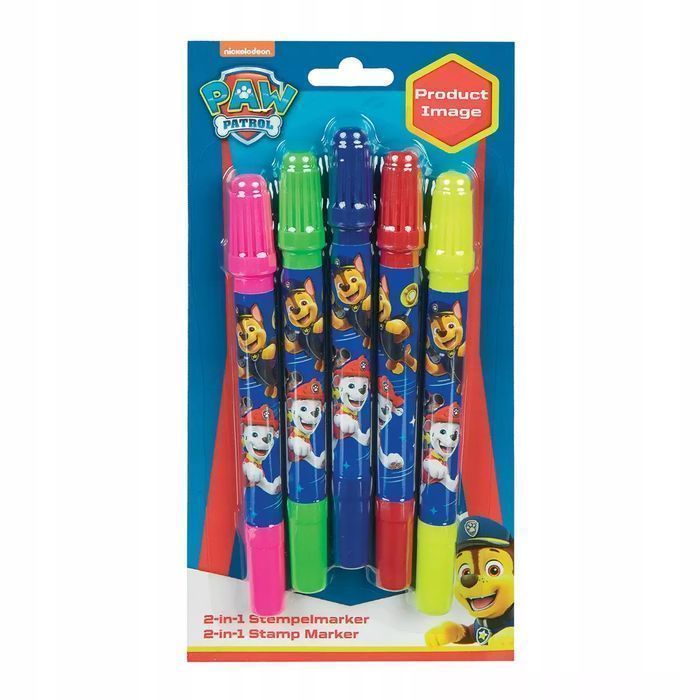 Zestaw Markerów Ze Stempelkami 2W1, 5 El. Psi Patrol