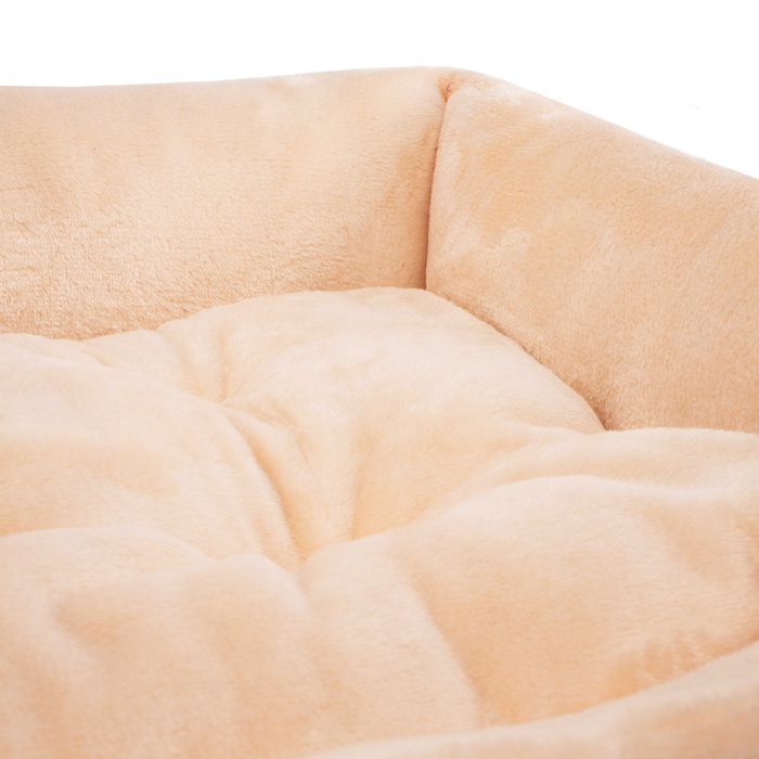 Лежанка відкрита плюшева для собаки або кота, S (38*48*12см), Карамель