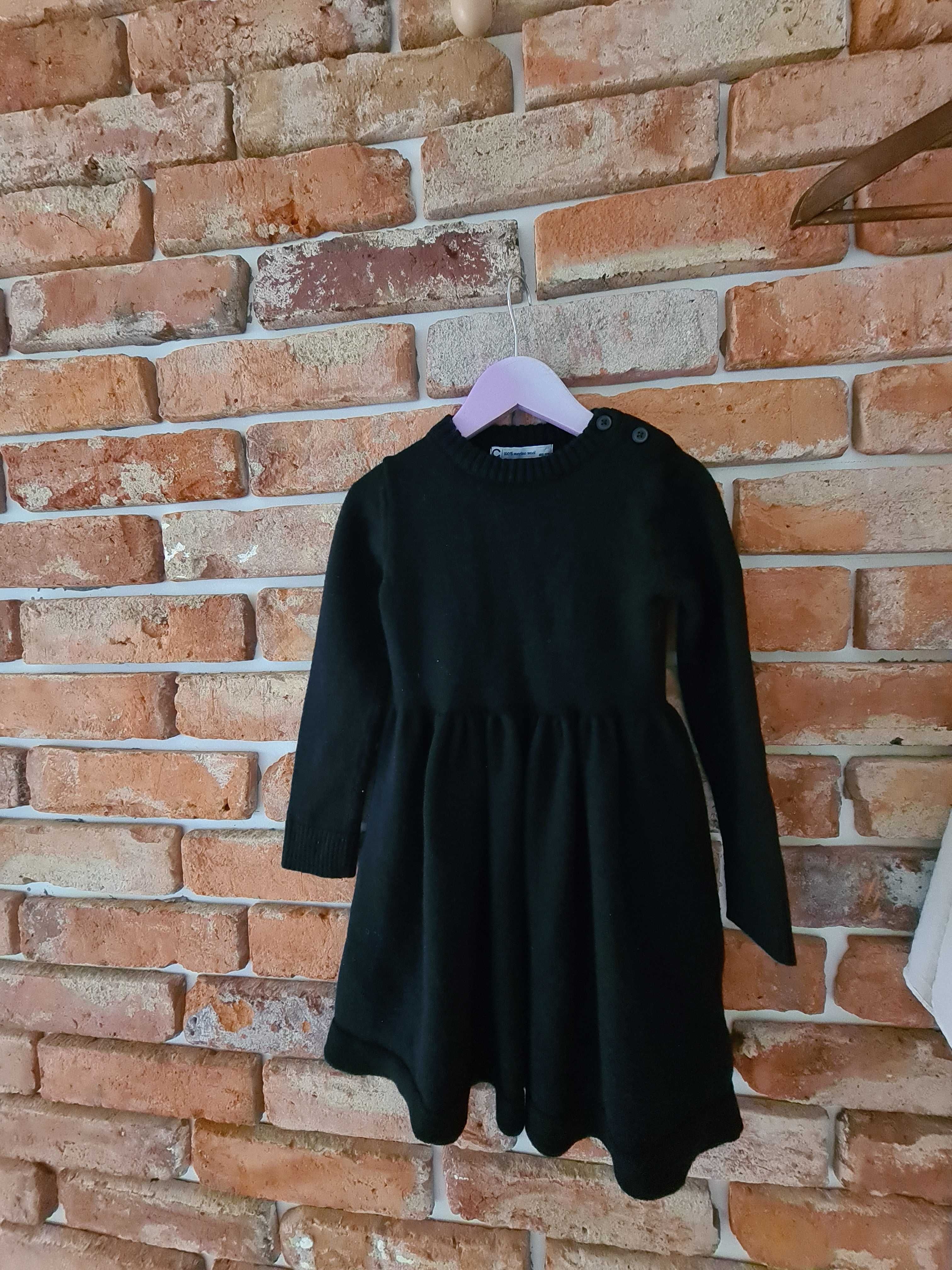 Cubus merino wool 122 black dress sukienka