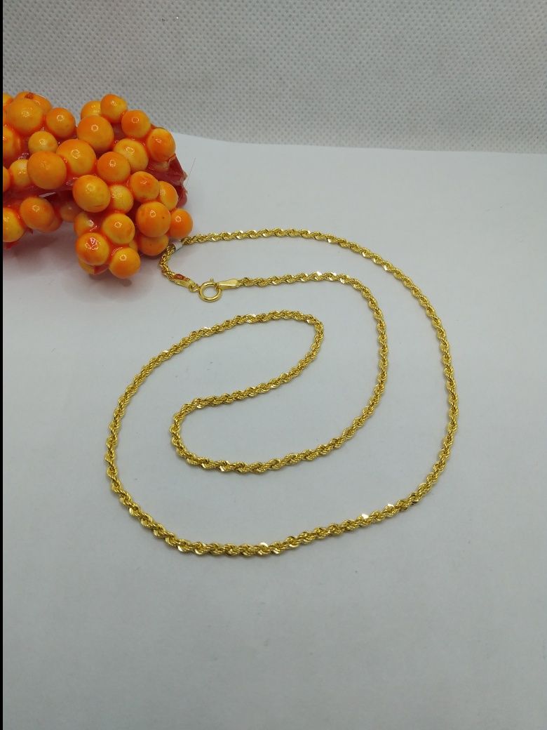 Złoty łańcuszek kordel, złoto 585 dł.45 cm