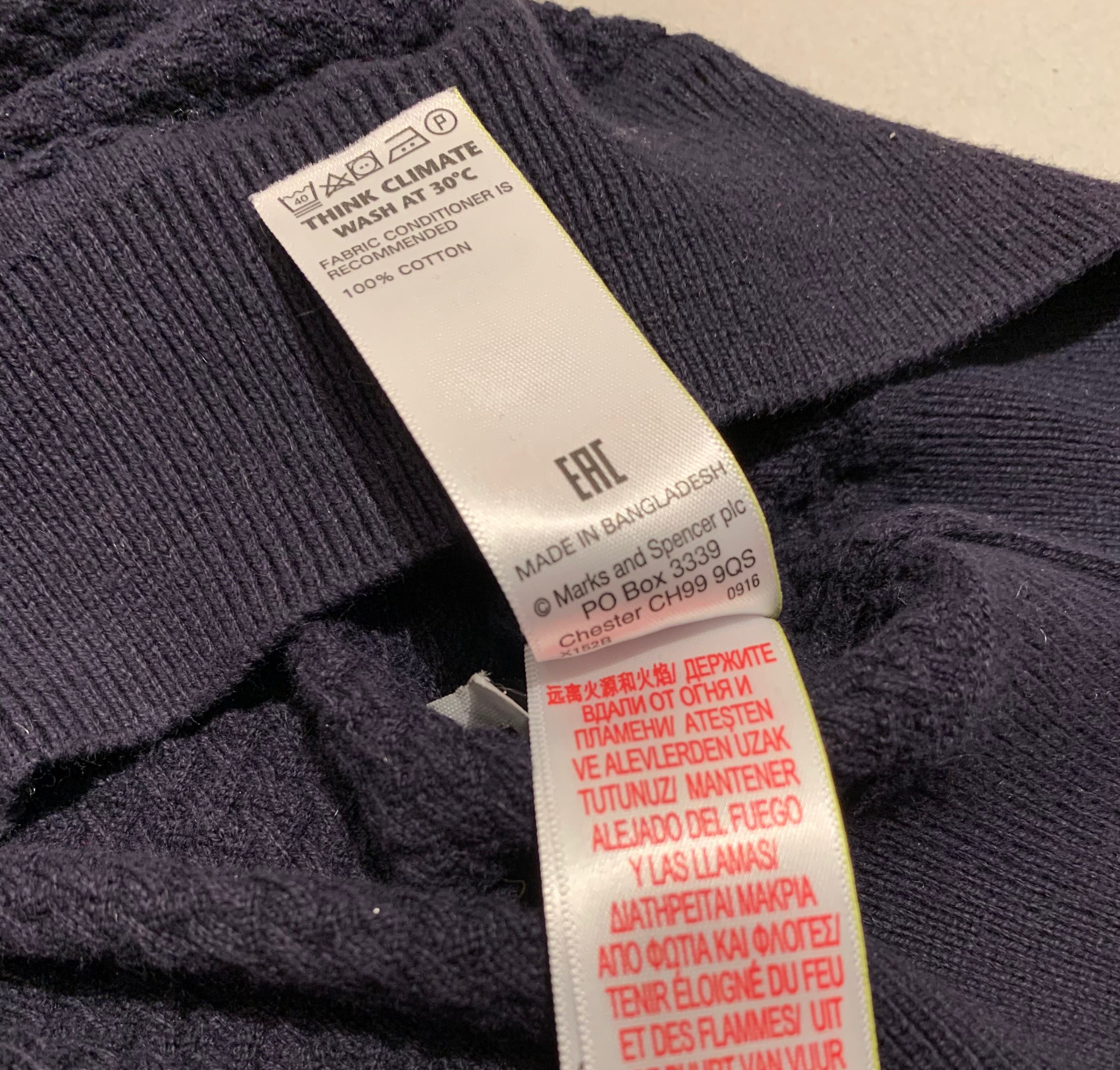 Sweter męski granatowy z kołnierzykiem