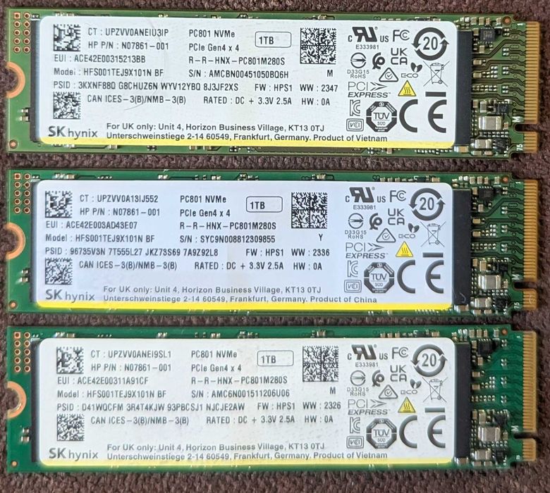 SSD M2 NVME PciE3.0/4.0 (256-512-1TB)